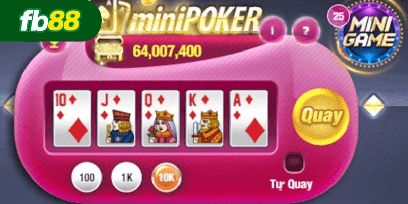 Mini Poker tại Fb88 là trò chơi mang tính giải trí cao